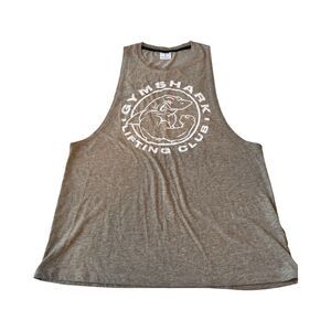 Gymshark Men’s Legacy Drop Arm Tank Size M Brown Big Logo Body Building Retro